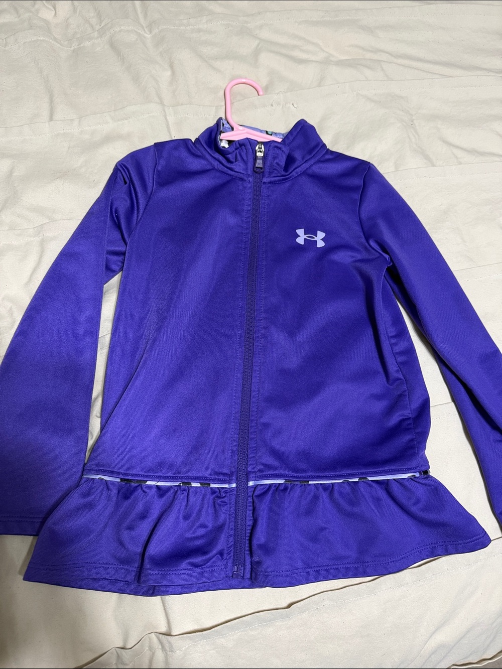 Under Armour Girls' Purple Zip-Up Swim Rashguard Jacket